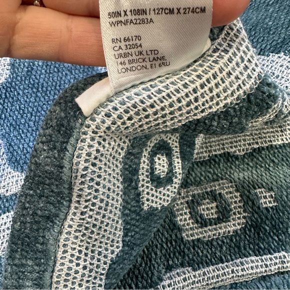 NEW Anthropologie Tiber Slate Blue Abstract Window Curtain 108” - Picture 4 of 5